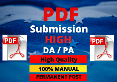 70 PDF Submission dofollow backlink High Authority High DA/PA Low Spam Score Permanent