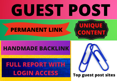 Write and publis 10 Guest Post dofollow backlink High Authority unique content low spam score
