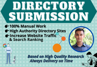 I will do up to 100 directory submission manually.