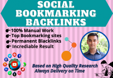 I will do up to 100 social bookmarking backlinks manually.