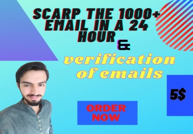 I will do 1000+ email scrap from social media and verification in 24 hr