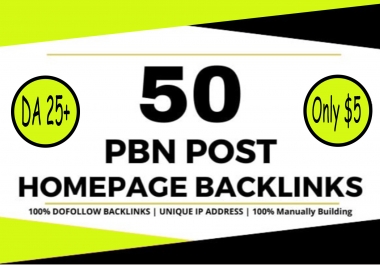 Build 50 powerful SEO permanent PBNs backlinks high quality DA 25+ homepage