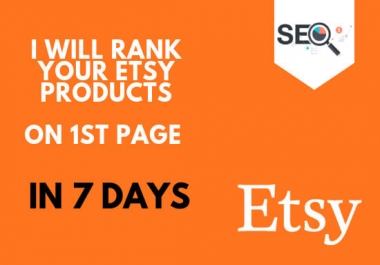 rank 2 Etsy products on first 1st page in 7 days