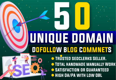 I will create 50 Unique Domain Dofollow Blog Comment Backlink off page SEO