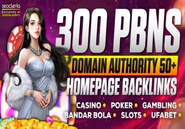 300 PBN DA 70 to 50 DR30+ Casino Thai Indonesia Korean Gambling Slots Poker Sports Betting Sites