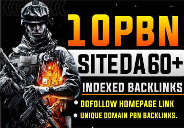Make 10 Dofollow Homepage DA 60 PLUS post backlinks