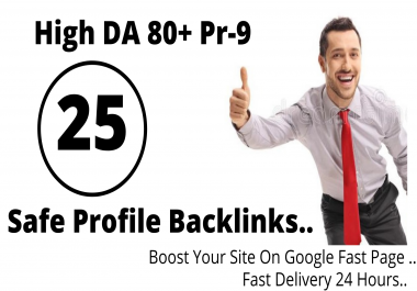 Manually DA 80+ PR9 25 High Authority SEO Safe Profile Backlink