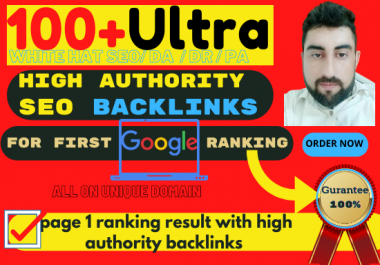 100 DA SEO backlinks white hat manual link building for google top ranking