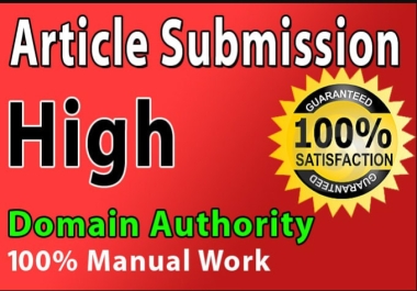 I will make 30 unique article submission with high da pa backlinks