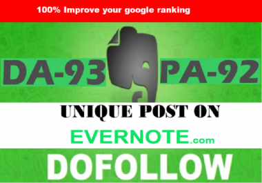 I Will Write And Publish A Guest Post On evernote. com with dofollow link