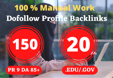 High quality 150 PR 9 profile backlinks + 20 Edu /. Gov profie backlinks - Boost your rank on google