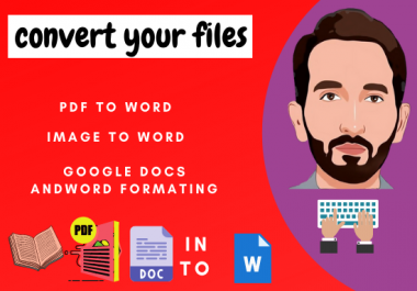 I will convert pdf to word,  scanned images to word and typing
