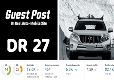 I Will Do High DA Guest Post On Quality Auto Blog DA 32
