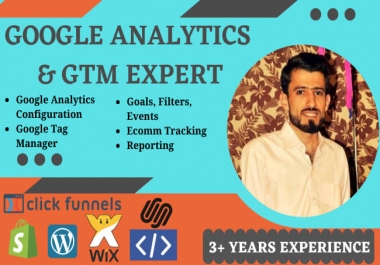 I will setup google analytics and tag manager on any website