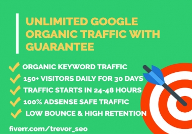 I will drive 30 days organic google search traffic with keywords