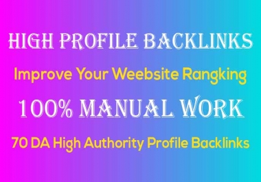 I Can Provide Do Follow 150 +high authority social profile creation backlinks.