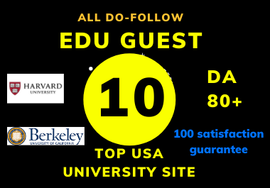 Dofollow 10 Edu Guest post On High DA Website OF USA universities