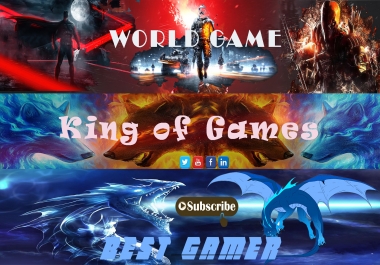 I will design professional any YouTube banner and gaming banner