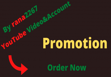 fast you tube video and account promotion