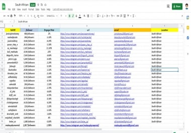 I will find best niche list of instagram influencer and youtube influencer
