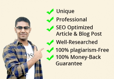 I will do SEO optimized Article & Blog Post writing in 24 hours