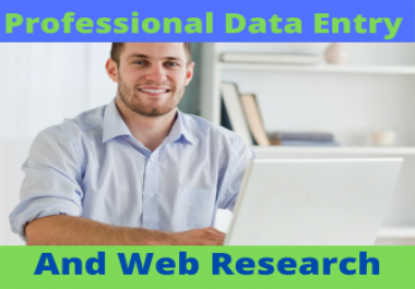 I will do professional & accurate Data Entry, Web Research, Data Collecting