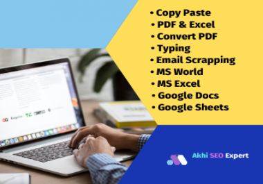 I will Do expert & Accurate data Entry,  Copy Paste,  typing & Converting work