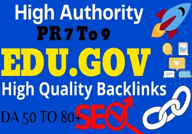 I will manually do 10 Pr9 + Edu-Gov High Domains Authority Backlinks