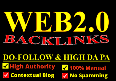 30 manual Web 2.0 Backlinks do follow high quality permanent link building