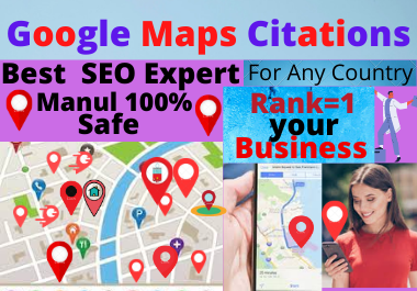 Manual 200 Google Maps citation for local SEO,  business listing,  directory submission
