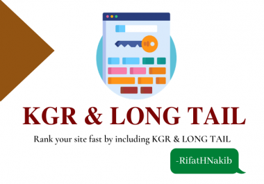 I will provide kgr keyword and long tail seo keyword research to rank fast.