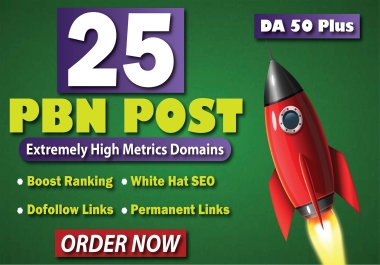 25 Homepage PBN'S High Quality DA 50+ Backlinks