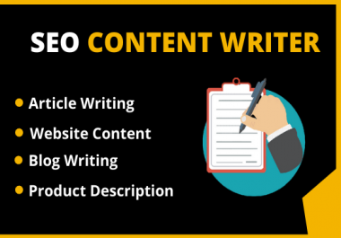I will write SEO article writing,  website content,  or blog writing 1000W