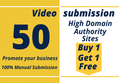 I will do manual video submission & upload on top 50 video sharing sites
