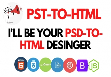 I will convert 2 pages psd to html with responsive bootstrap within 2 days.