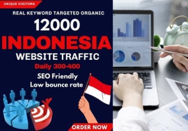 I will send Indonesia real Visitors keyword target Organic website traffic