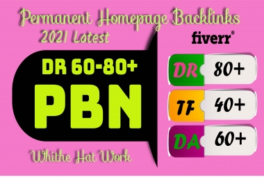 Build high tf da pa dr 80 permanent SEO homepage backlinks