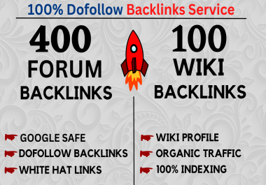 Create 400 Forum Profile Backlinks + 100 Dofollow Wiki SEO Backlinks
