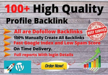 I will do 100 exclusive profile backlinks DA 90 plus manually