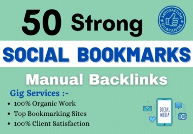 I will create 50 social bookmarking on high da backlinks