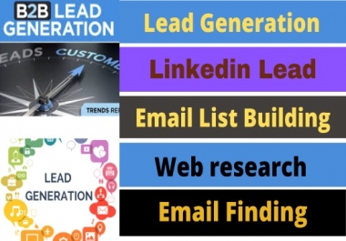 I will do Lead Generation,  B2B leads