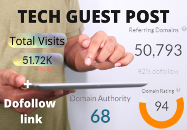 I will publish tech guest post on da 68 blog plus Dofollow backlink