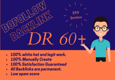 I will build high authority manual 5 DR 60 plus pbn backlinks