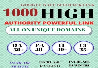 Build 1000+ Backlink with high DA PA with Unique website
