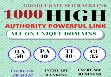 Build 1000+ Backlink with high DA PA with Unique website
