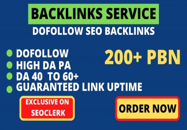 Build 200+ Backlinks with high DA PA with Dofollow Quality Unique website