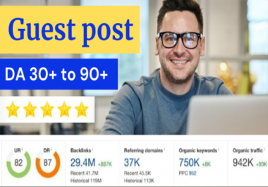 I will do guest post,  high da guest post with dofollow backlink