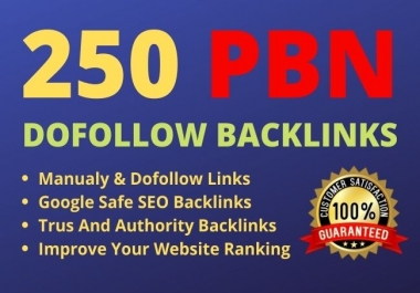 Get 250 Web 2.0 PBN Dofollow Backlinks improve your website ranking