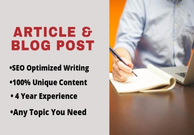 I will write SEO blog posts,  articles,  and website content