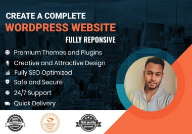 I will create and customize responsive wordpress website with elementor pro theme and builder